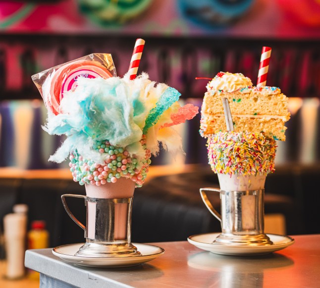The Cotton Candy and Cake Shake milkshakes from Black Tap