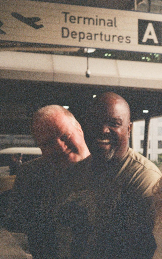 Driver David says goodbye at Johannesburg's O.R. Tambo Airport