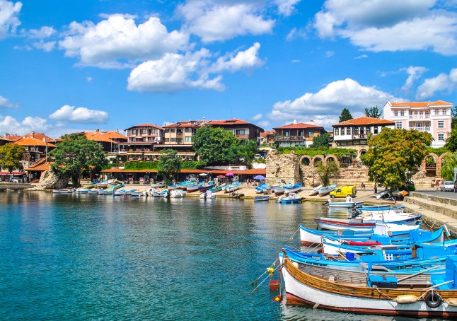 Boats mooring on sea in Nessebar, Bulgaria