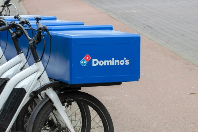 Domino's delivery bikes.