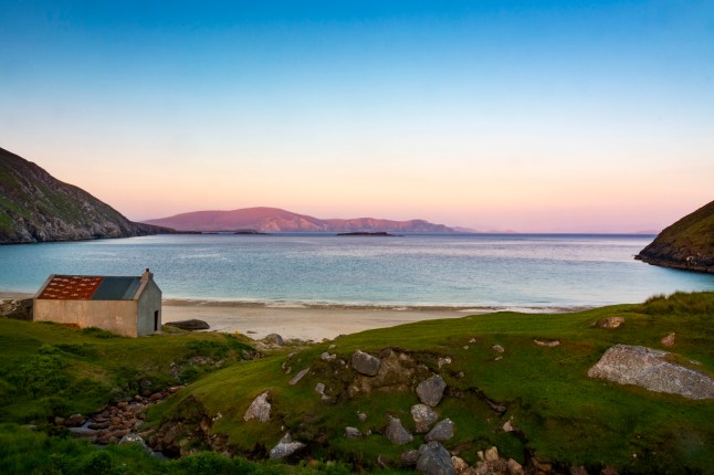 Keem Bay at Achill Island off County Mayo in the west coast of Ireland Stock photo