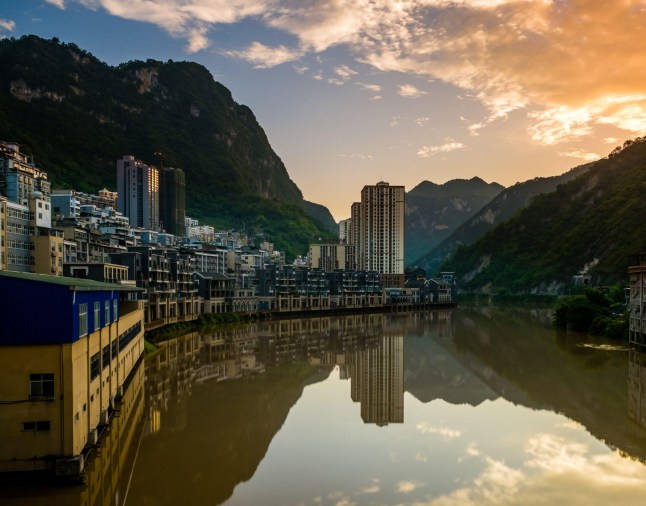 A river view in Yanjin County