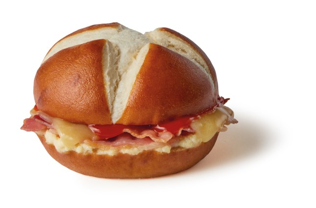 Signature Breakfast Sandwich from Starbucks on a white background