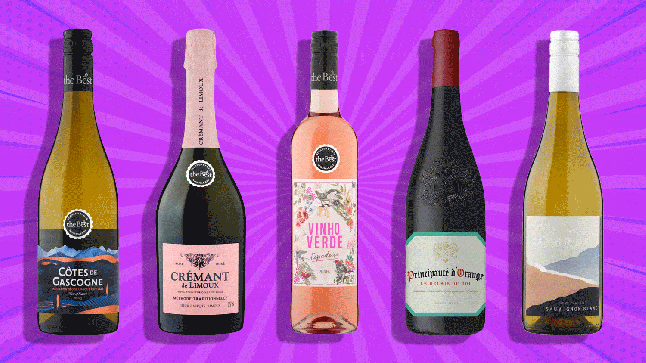 Morrisons wines on a purple background, a gift where each bottle shakes