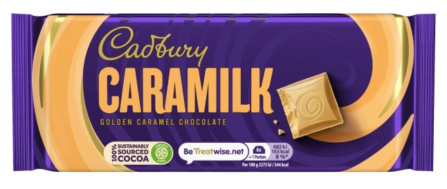 A bar of Cadbury Caramilk