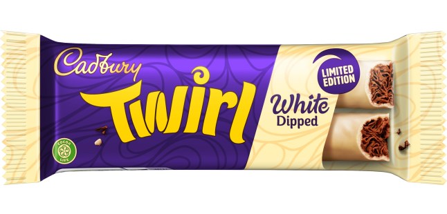 Cadbury Twirl white Dipped on a white background