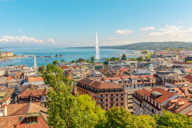 Geneva aerial view Switzerland
