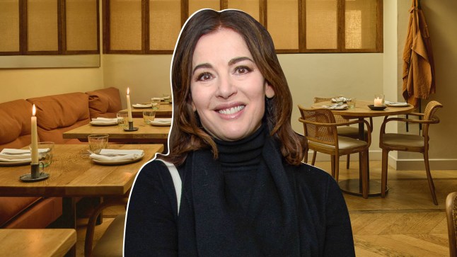 A picture of Nigella Lawson and the interior of Dove in Notting Hill