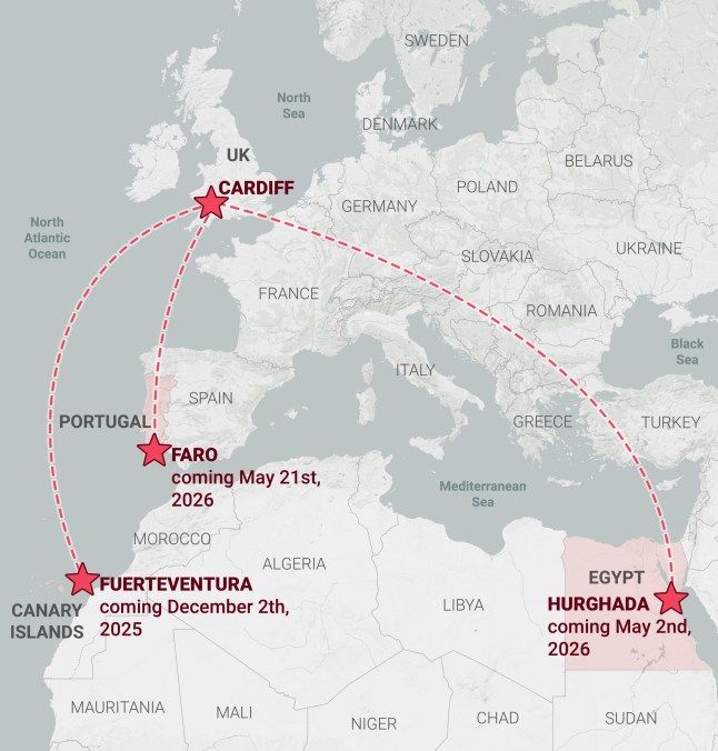 METRO GRAPHICS New flight routes from Cardiff airport