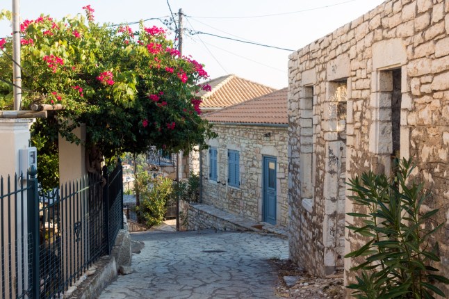 Architecture and old buildings in the village of Kastos island, Greece
