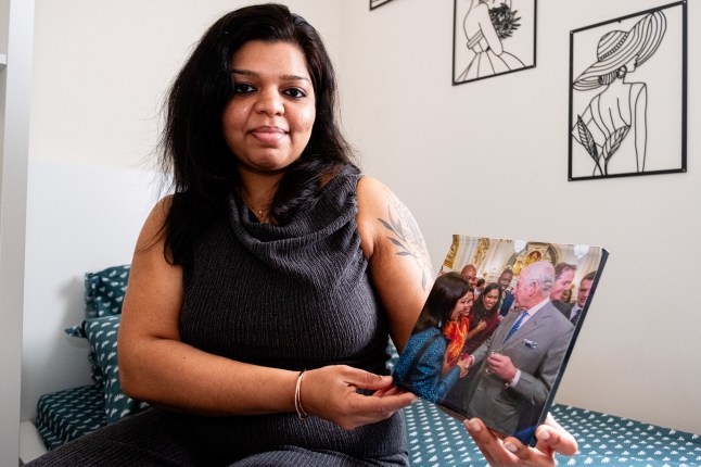 Swapna Narayanan of Rotherham What I own Feature Swapna in her bedroom with photo of King Charles 07 May 2025 Image Copyright P96