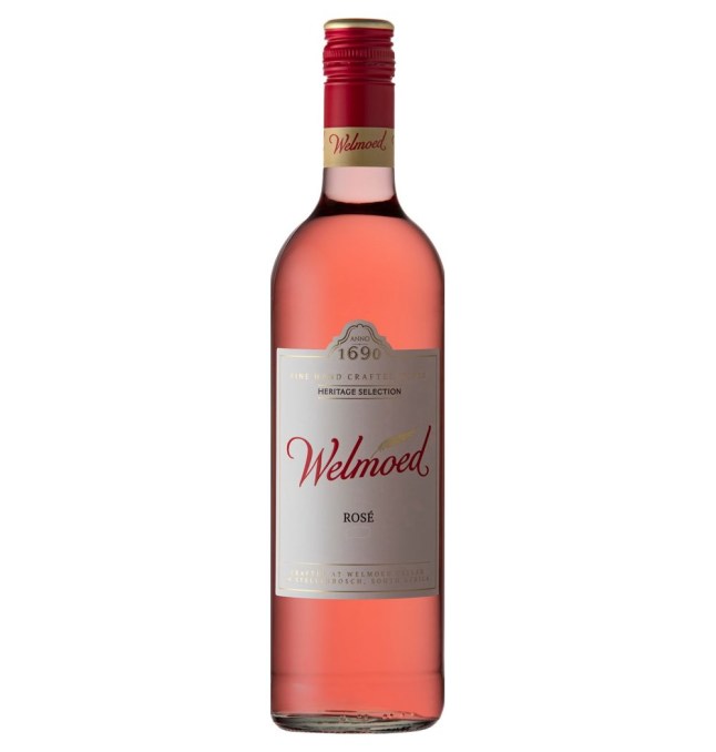 A bottle of Welmoed Rosé on a white background